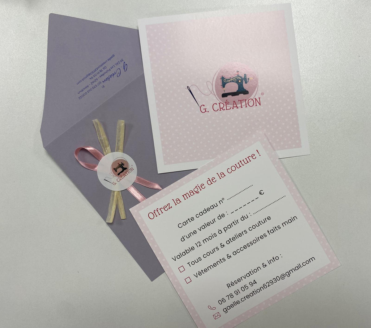 Carte cadeau couture | G. Création